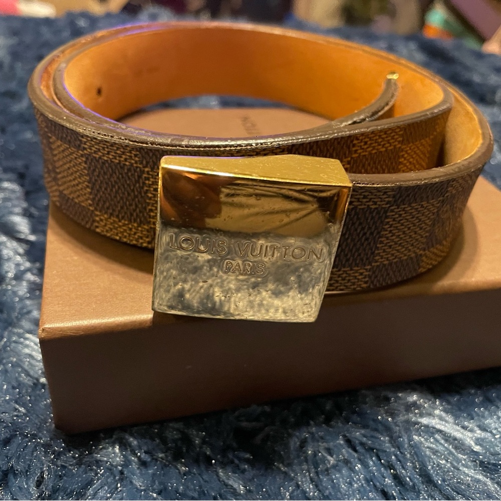 Authentic Louis Vuitton Damier Ebene Belt